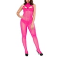 thumbnail image 4 of Levmjia Womens Sleeveless Fishnet Bodystocking One Piece Lingerie Set High Neck Mesh Jumpsuit Stretchy Soft Breathable Romantic Private Date Nights Solid Color, 4 of 9