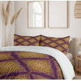 thumbnail image 6 of Ambesonne Oriental Duvet Cover Sets, Arabian Lacy Like Motif, 2-Queen, Purple and Dark Yellow, 6 of 7