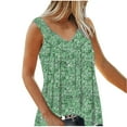 thumbnail image 2 of Homenesgenics Tank Tops for Women Plus Size Women's Fashion Printed Sleeveless T-Shirt Blouse Neck Casual Green XXXXL, 2 of 3