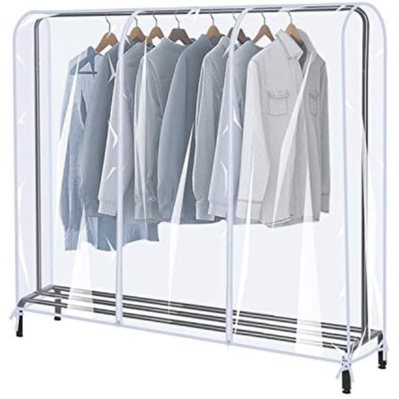 Garment Rack Cover,4Ft Transparent PEVA Clothing Rack COVER ONLY, Clear Clothes dustproof Waterproof Cover