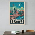 thumbnail image 6 of Vintage Seattle Cityscape Retro U.S. Tourism with Iconic Architecture & Culture Canvas Poster, 6 of 8