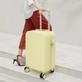 thumbnail image 4 of 20" Travel Luggage Suitcase Yellow Carry On Luggage Suitcase with Cup Holder for Business Trips, Vacations, 4 of 24