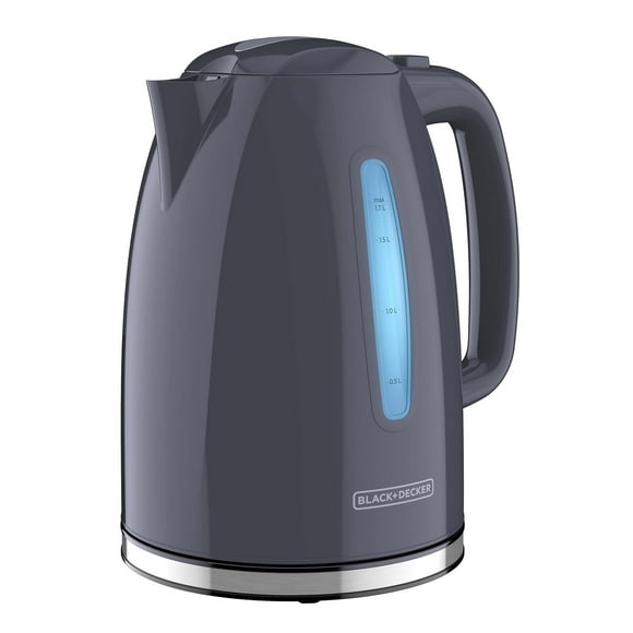 BLACK+DECKER Hervidor Eléctrico 1500W 1,7L, Gris con Apagado Automático