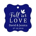 thumbnail image 1 of Darling Souvenir Fall in Love Autumn Fall Wedding Favor Hang Tags Custom Bonbonniere Tags-Blue-100 Tags, 1 of 1