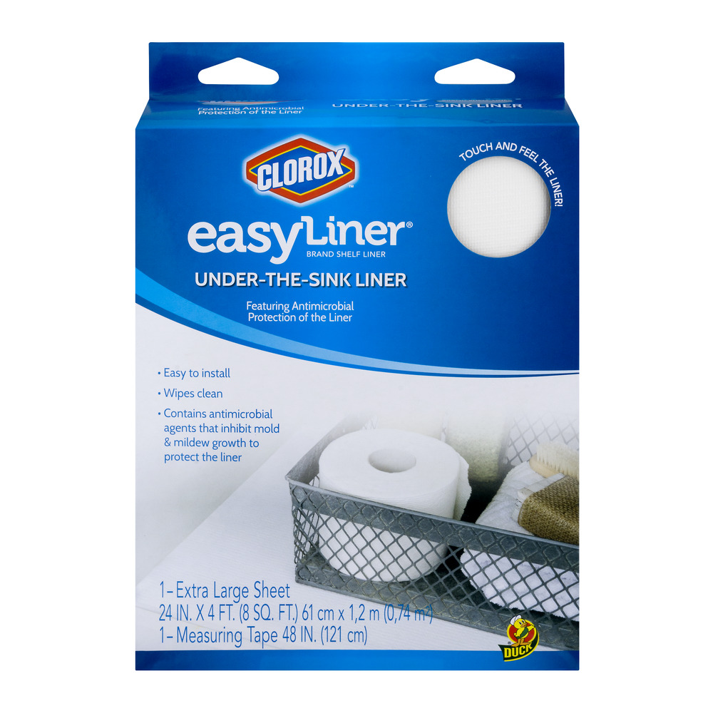 Bundle UndertheSink Easy Liner with Clorox, White, 24" x 4