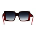 thumbnail image 4 of Womens Bottom Half Rim Trim Shield Mod Rectangle Fashion Sunglasses Red Smoke, 4 of 4
