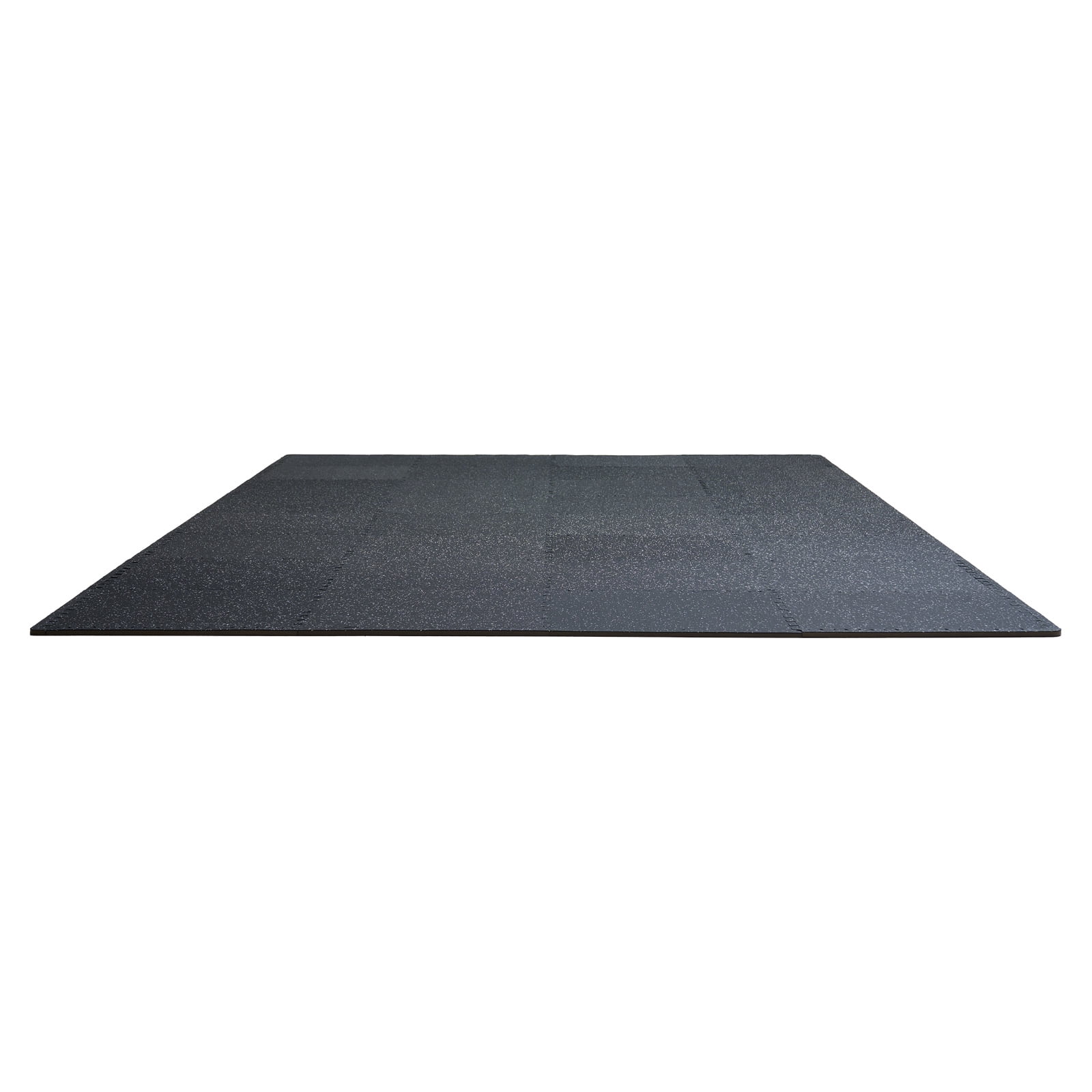 VEVOR 0.56 Inch Thick Gym Floor Mats, 12 Tiles Rubber Top with EVA Foam, 24" x 24" Gym Flooring Workout Mats with 48 sq.ft Coverage, Interlocking Puzzle Gym Mats for Gym, Home, Garage, Black & White