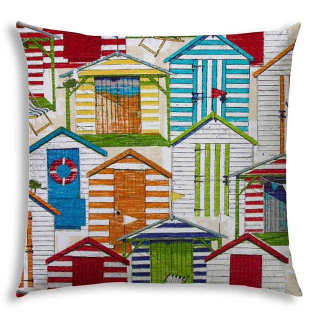 Housse de Coussin Jumbo Intérieur/extérieur à Fermeture Éclair - Tissu Polyester Rouge