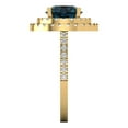thumbnail image 3 of 2.6 ct Round Cut Natural London Blue Topaz with Simulated Diamond Halo Accents 18K Yellow Gold Womens Engagement Ring, 3 of 6