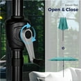 thumbnail image 2 of Alpha Joy 13x6.5ft Double-Sided Extra Large Outdoor Patio Market Rectangle Umbrella with Crank Handle, Turquoise, 2 of 6