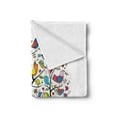 thumbnail image 2 of Birds Soft Flannel Fleece Throw Blanket, Big Group of Aves in Various Shapes and Colors on a Tree Doodling Singing Flying, Cozy Plush for Indoor and Outdoor Use, 50" x 70", Multicolor, by Ambesonne, 2 of 5