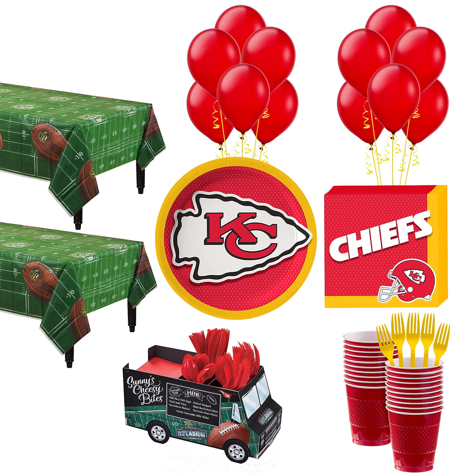 Party City Kansas City Chiefs Super Bowl Party Kit for 36
