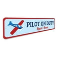 thumbnail image 3 of Pilot On Duty Novelty Sign, Metal Wall Decor - 4x18 inches, 3 of 4
