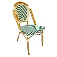 thumbnail image 2 of Ivory and Green, Armless, French Bistro Textiline Patio Dining Chair by Chivari, 2 Chair Bundle by Chivari, 2 of 5