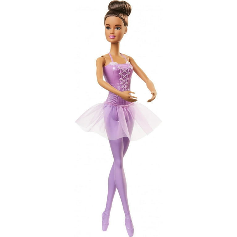 Barbie Career Ballerina Doll with Tutu and Sculpted Toe Shoes, Brunette  Hair 
