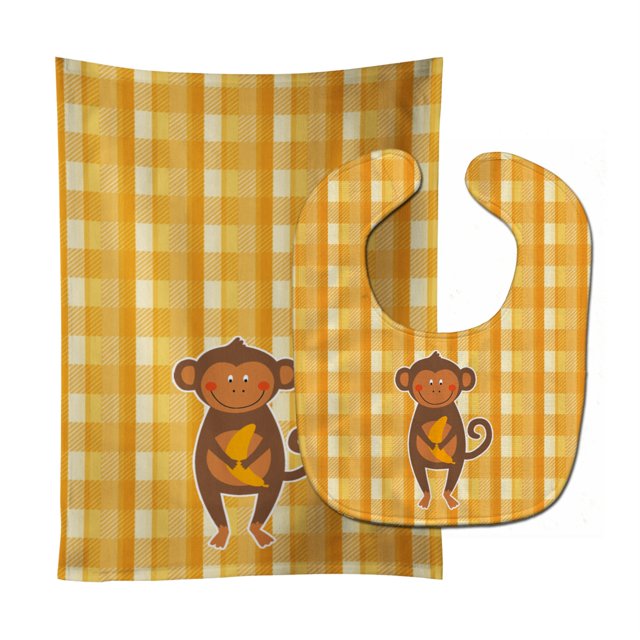 Babero y paño para eructar Treasures, Monkey Business, grande Caroline's Treasures BB6753STBU