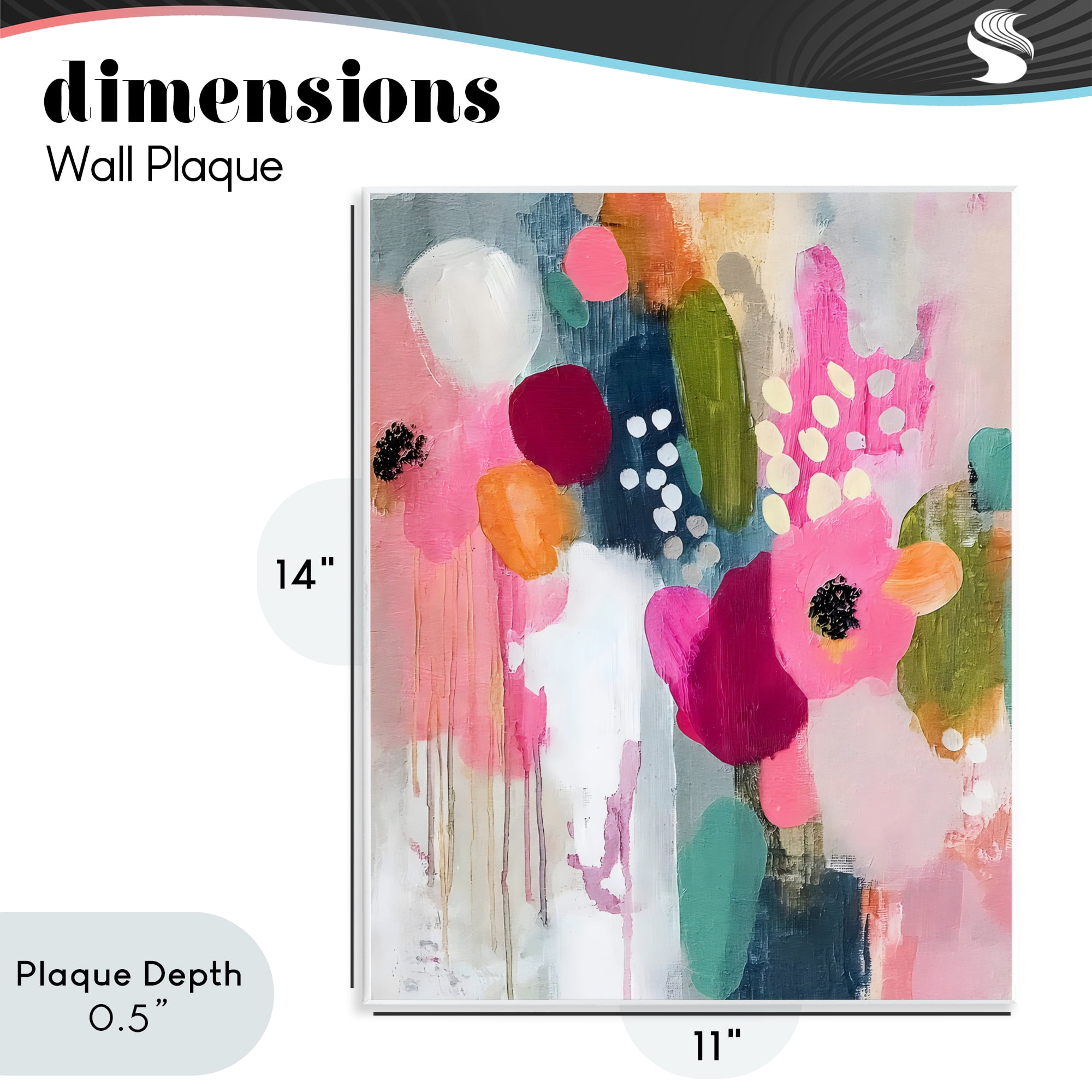 Stupell Industries Paint Drip Blooms Cascade Wall Plaque Art, design by Riley B