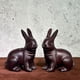 thumbnail image 4 of Ebony wood carved rabbit figurine, a wooden animal zodiac rabbit decoration for home living room and entryway., 4 of 4