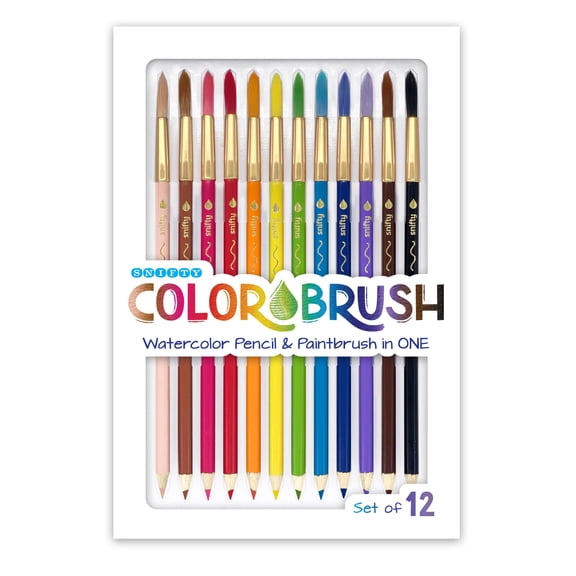 SNIFTY Colorbrush Watercolor Pencil and Paintbrush in One, Set of 12, Children, School