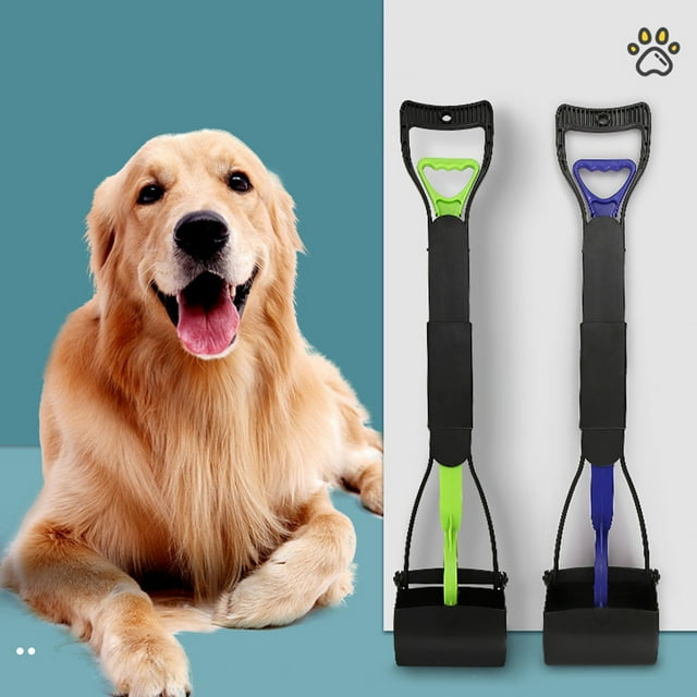 Pet Pooper Scooper For Dogs And Cats With 17" Long Handle Non Breakable High Strength Material And Durable Spring For Easy Grass And Gravel Pick Up