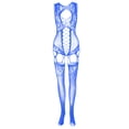 thumbnail image 4 of Elainilye Fashion Body Stockings for Women Sexy Garter Belt Sexy Hollow Out Perspective Suspender Mesh Stockings Jumpsuit,Blue, 4 of 6