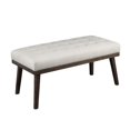 thumbnail image 2 of Home Fare Milieu du Siècle Moderne Banc Touffeté en Blanc, 2 of 6