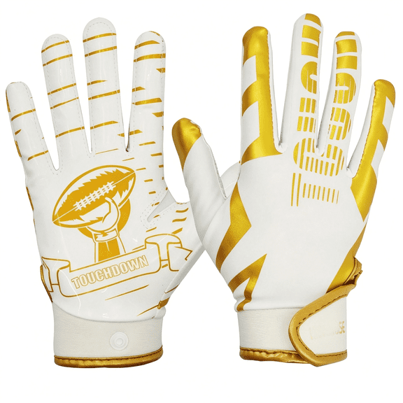 BESTSKY Youth Football Gloves,Sticky Kids Football Receiver Gloves,Flag Football Gloves Gifts for Boys Girls Safe Thumb Guard