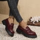thumbnail image 5 of Xucatan Women's Patent Leather Tassel Loafers, Chunky Sole Slip-On Flat Shoes, Classic British Style Casual Shoes for Women, Plus Size Uniform Shoes Gift, 5 of 8