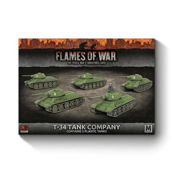 Flames of War Mid-War Soviet T-34 Tank Company - SBX54