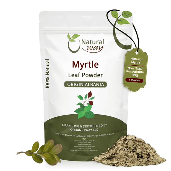 Natural Way Myrtle Leaf Powder (Myrtus communis) - European Wild-Harvest | Organic & Kosher Certified | Raw, Vegan, Non GMO & Gluten Free | USDA Certified | Origin - Albania (8 OZ Pack)