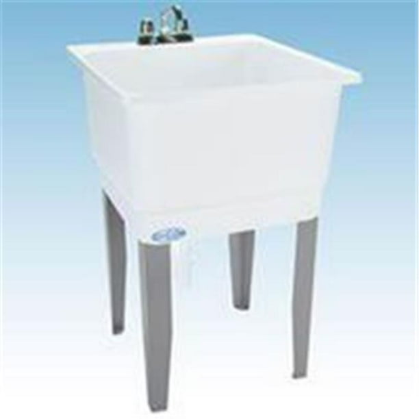 E.L. MUSTEE 14 23x25 White Single Laundry Tub
