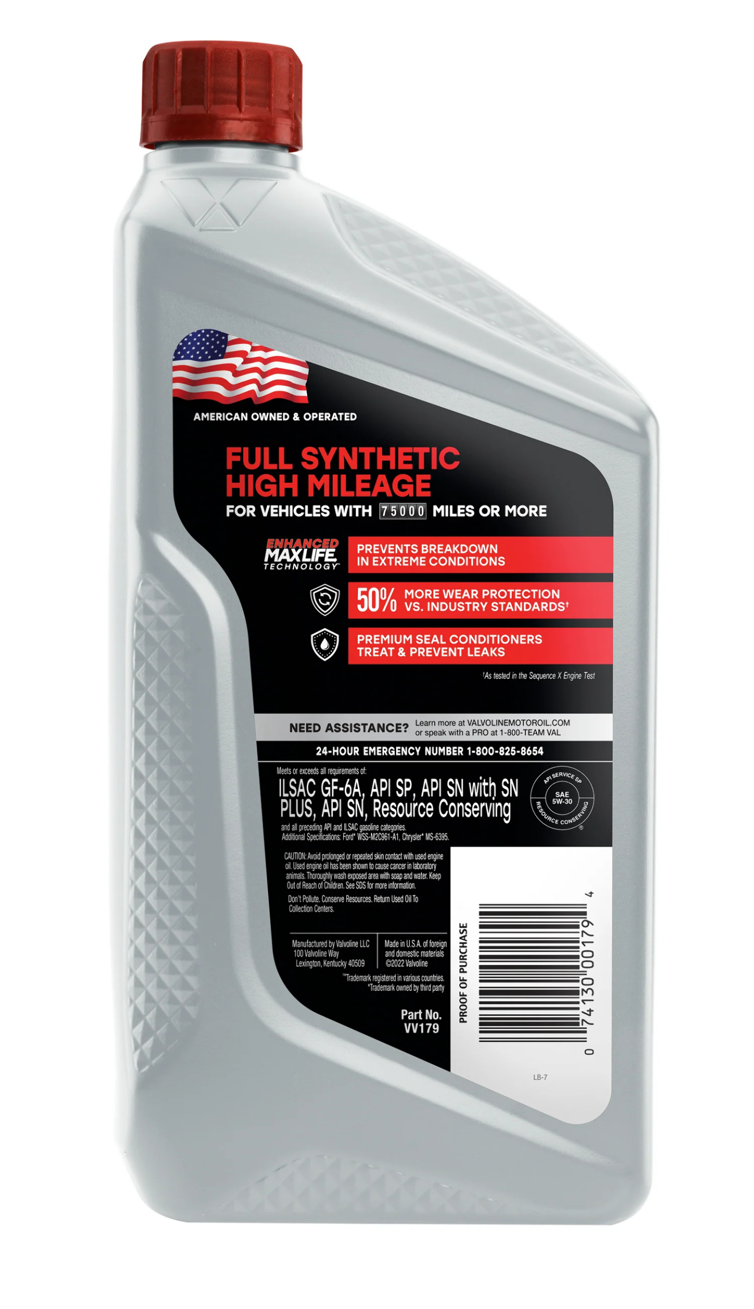 Valvoline Full Synthetic High Mileage with MaxLife Technology Motor Oil SAE 5W-30 - image 4 of 12