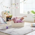 thumbnail image 2 of Ulax Furniture Kids Foam Sofa Chair with Removable Sherpa Slipcover for Bedroom or Playroom, Beige, 2 of 5