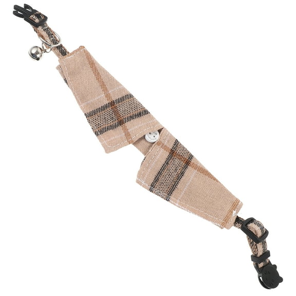 LOLIPPYY Adjustable Cat Collar Light Brown Cloth 1Pack