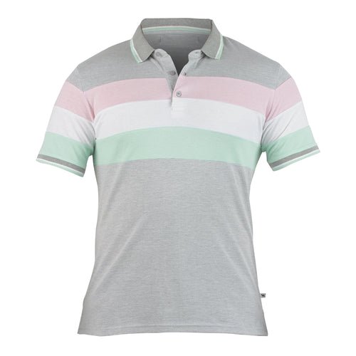 809-09 Playera tipo polo gris multicolor Cklass 809-09