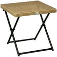 thumbnail image 1 of Outsunny Folding Rattan Coffee Table Patio Wicker Side Table, Natural, 1 of 10
