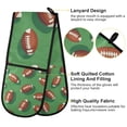 thumbnail image 2 of Yayeee Double Oven Mitt Kitchen Heat Resistant Baking 35" x7" Quilted Glove, American Footballs, 2 of 6