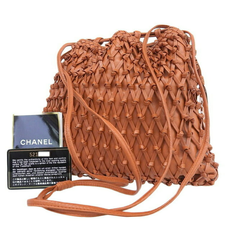 Pre-Owned Chanel CHANEL Lady's shoulder bag leather orange mesh (Good) 