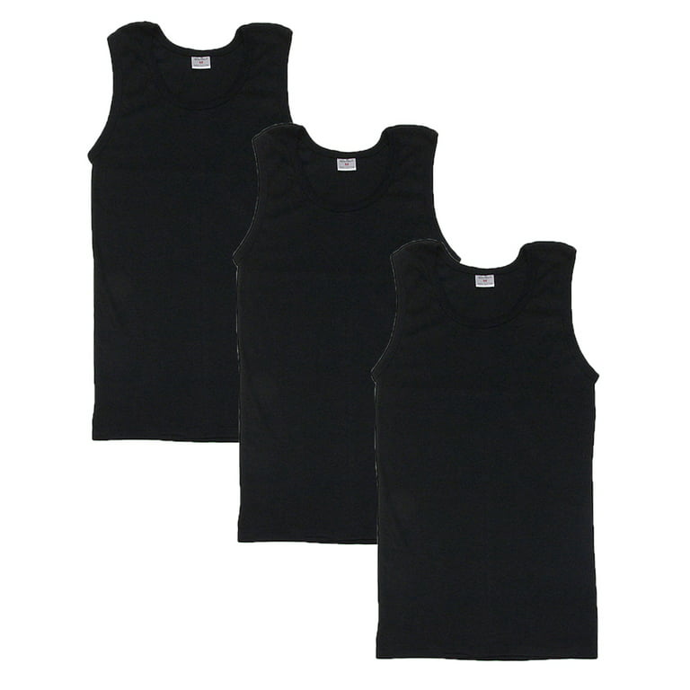 3-Pack Men's A-Shirt Tank Top Gym Workout Undershirt Athletic Shirt (Slim &  Muscle Fit ONLY) Black Large