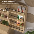 thumbnail image 4 of BOMETAO Pantry Cabinet, 72“ Tall Kitchen Storage Cabinet with a Drawer, 2 Cabinets, 4 Adjustable Shelves, 8 Door Shelves, Freestanding Cupboard for Living Room, Kitchen, Natural Oak, 4 of 10