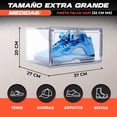 thumbnail image 4 of Playoff Box Set de 4 Cajas Para Zapatos Sneakers 100% Transparentes Apilables Apertura Lateral Magnética Resistente Durable | Organizador de Zapatos | Cajas para Tenis | Transparente, 4 of 9