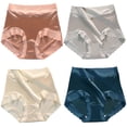 thumbnail image 1 of 4 Uds. Bragas de seda de hielo para mujer, bragas de encaje elástico de seda de hielo invisibles sin rastro, 1 of 5