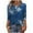 Blue, variant on Gamivast Clothes 3/4 Sleeve Tops for Women Crew Neck Cute Tunic Tops Loose Fit Trendy Printed Blouse Basic Tees Blouses Business Work Tee Top GrayM Past