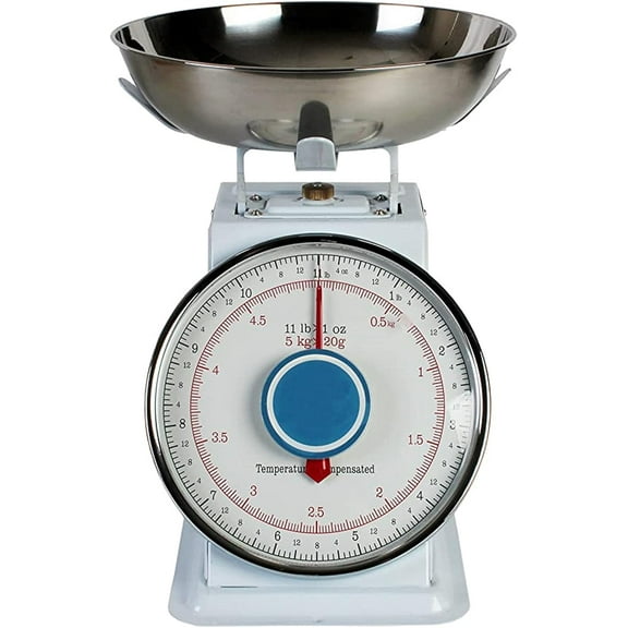 TrueCraftware- 11 lb. Mechanical Kitchen Bowl Platform Weighing Food Scale- Heavy Duty Portion Control Mechanical Kitchen and Food Scale Industrial Dial Scale for Kitchens and Restaurants
