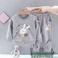thumbnail image 5 of TOWED22 Baby Girl Clothes Fall Winter Toddler Outfits for Girls Graphic Shirt Tops Flare Joggers Pants Girls Clothing Set,Grey,2-3 Y, 5 of 8