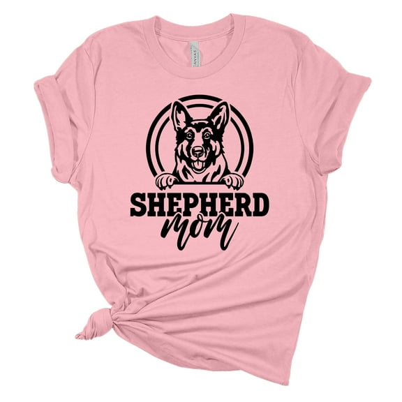 Womens German Shepherd Tshirt German Shepherd Mom Short Sleeve T-shirt-Light Pink-large