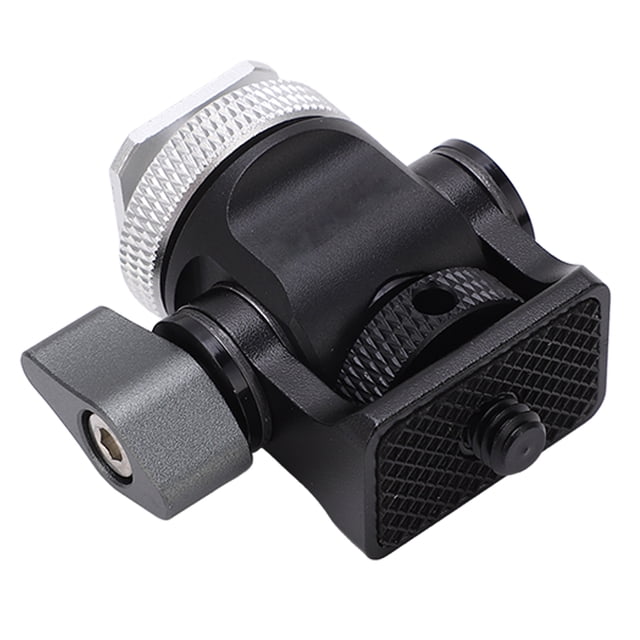 Camera Monitor Mount, Swivel 360° Knob Aluminum Alloy 1/4in Screw Hot Shoe Field Monitor Holder For VCRS For Phones Silver