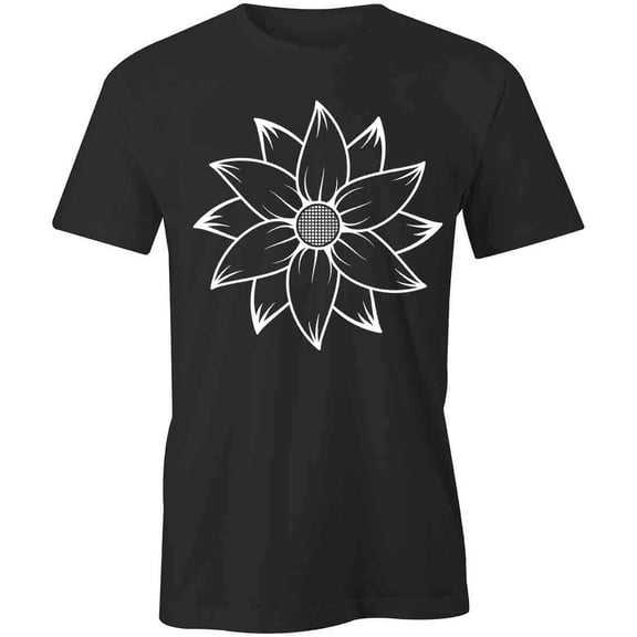 Sunflower T-Shirt | Pretty Flower Black Tee Gift