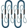thumbnail image 1 of czcpp-4 Pcs Boat Bungee Dock Lines, 4 Feet Mooring Rope for Docking Stretches to 6 Feet, Mooring Line Boat Accessories Docking Ropes PWC Dock Ties for Boats (Blue and Black), 1 of 4