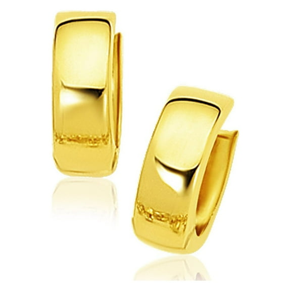 14k Yellow Gold Snuggable Hoop Earrings Weight 3.1 grams